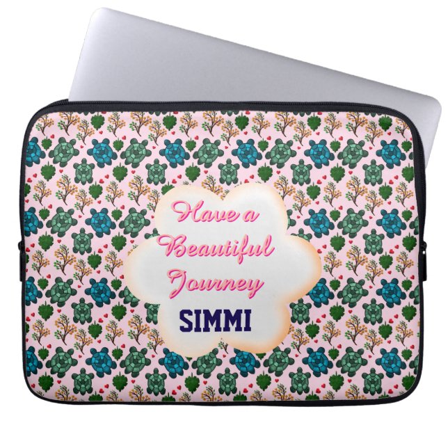 Custom turtle pattern  ラップトップスリーブ (正面)