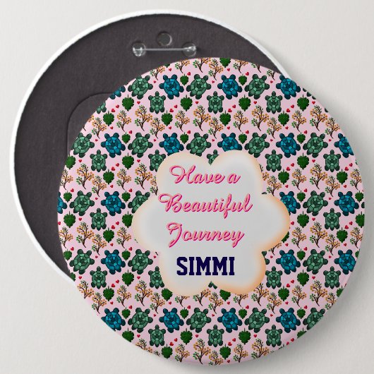 Custom turtle pattern  缶バッジ (正面&裏面)