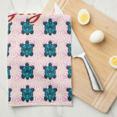 Custom turtle pattern Sherpa Blanket キッチンタオル (四つ折り)