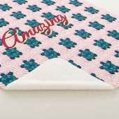 Custom turtle pattern Sherpa Blanket シェルパブランケット (3/4)