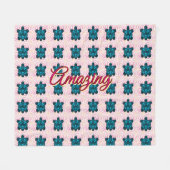 Custom turtle pattern Sherpa Blanket フリースブランケット (正面(横))