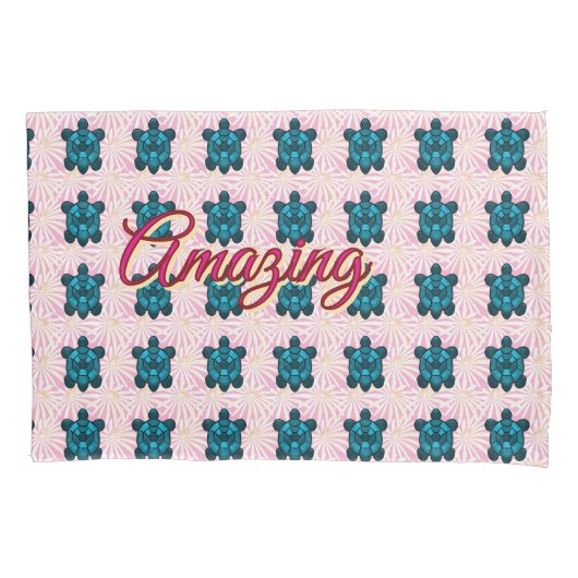 Custom turtle pattern Sherpa Blanket 枕カバー (正面)