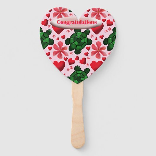 Custom turtle pattern  wrapping paper ハンドファン (正面)