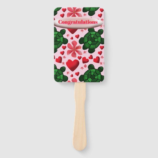 Custom turtle pattern  wrapping paper ハンドファン (正面)