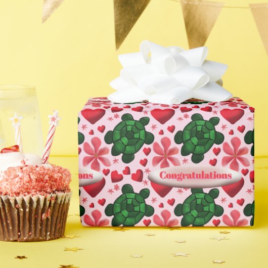 Custom turtle pattern  wrapping paper ラッピングペーパー (誕生日パーティー)
