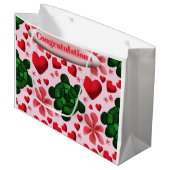 Custom turtle pattern  wrapping paper ラージペーパーバッグ (正面アングル)