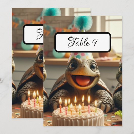 Custom Turtle Table Place Cards, (正面/裏面)