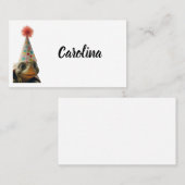 Custom turtle with party hat place setting プレイスカード (正面/裏面)