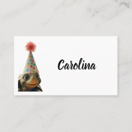 Custom turtle with party hat place setting プレイスカード