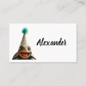 Custom turtle with party hat place setting プレイスカード (正面)