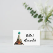 Custom turtle with party hat place setting プレイスカード (スタンド正面)