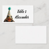 Custom turtle with party hat place setting プレイスカード (正面/裏面)