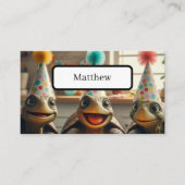 Custom turtles with birthday cake and hats  プレイスカード (正面)