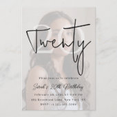 Custom Twenty Modern Birthday Invite 招待状 (正面)