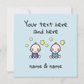 Custom Twin Baby Boys Congratulations w. Names,  カード (正面)
