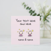 Custom Twin Baby Girls Congratulations w. Names,  カード (スタンド正面)