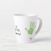 Custom Two handprints We love you, Mommy!  カフェラテマグ (右アングル)
