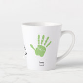 Custom Two handprints We love you, Mommy!  カフェラテマグ (右)