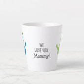 Custom Two handprints We love you, Mommy!  カフェラテマグ (正面)