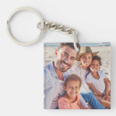 Custom Two Photo Double Sided Family Photo キーホルダー (正面)
