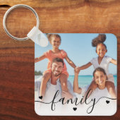 Custom Two Photo Double Sided Family Photo キーホルダー (正面)