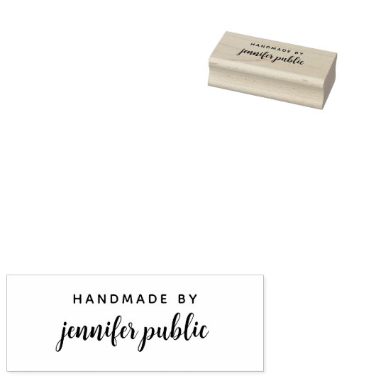 Custom Typography Script Name Handmade by ラバースタンプ (押印)