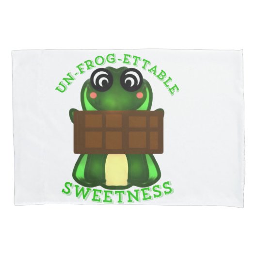 Custom Un-frog-ettable Sweetness Frog Gift 枕カバー (正面)