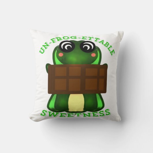 Custom Un-frog-ettable Sweetness Frog Gift T-Shirt クッション (正面)