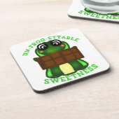 Custom Un-frog-ettable Sweetness Frog Gift T-Shirt コースター (左側)