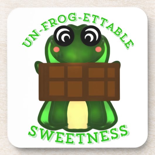 Custom Un-frog-ettable Sweetness Frog Gift T-Shirt コースター (正面)