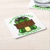 Custom Un-frog-ettable Sweetness Frog Gift T-Shirt スクエアペーパーコースター (アングル)