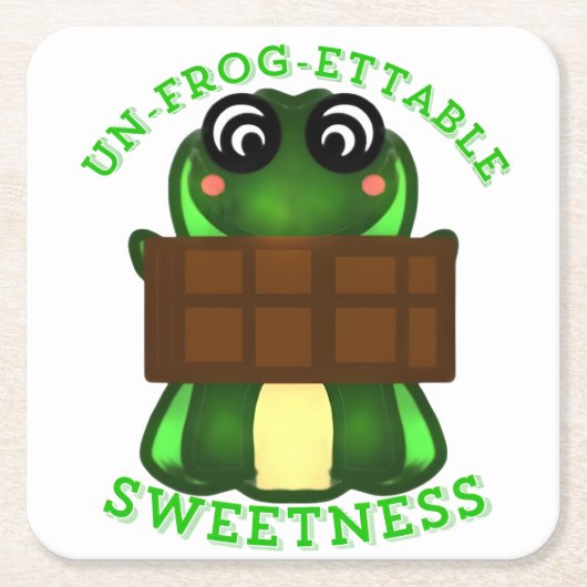 Custom Un-frog-ettable Sweetness Frog Gift T-Shirt スクエアペーパーコースター (正面)