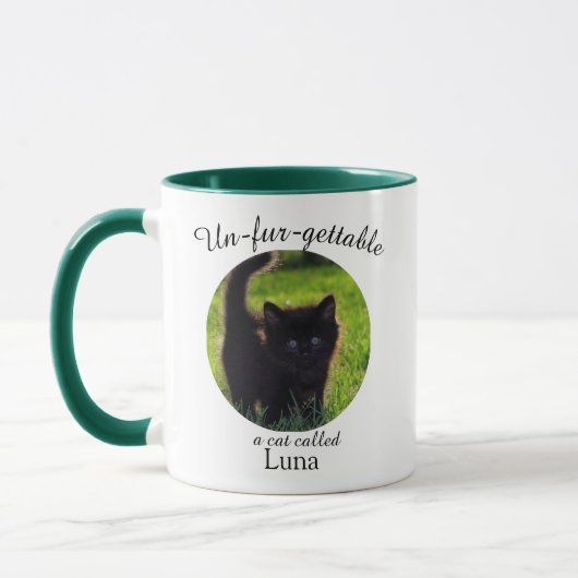 Custom Un-Fur-Gettable Photo Cat Mug  マグカップ (左)