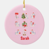 Custom unicorn Christmas Ornament for Girls セラミックオーナメント (裏面)