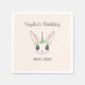 Custom Unicorn Cute Pink Birthday Party  スタンダードカクテルナプキン (正面)