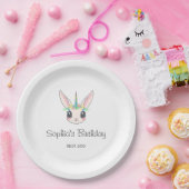 Custom Unicorn Cute Pink Birthday Party  ペーパープレート (パーティー)