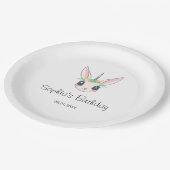 Custom Unicorn Cute Pink Birthday Party  ペーパープレート (アングル)