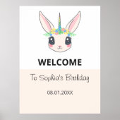 Custom Unicorn Cute Pink Birthday Party  ポスター (正面)