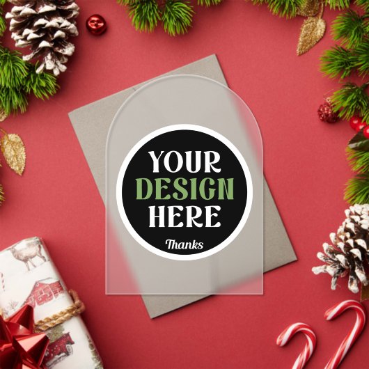 custom, unique, sleek & minimalist hershey®'s kiss アクリル招待状 (インサイチュ (クリスマス))