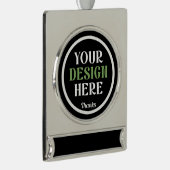 custom, unique, sleek & minimalist hershey®'s kiss シルバープレートバナーオーナメント (右)