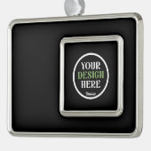 custom, unique, sleek & minimalist hershey®'s kiss シルバープレートフレームオーナメント (左)