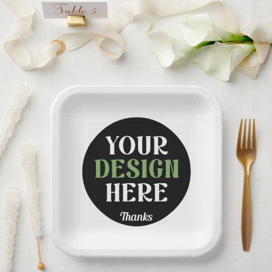 custom, unique, sleek & minimalist hershey®'s kiss ペーパープレート (ウェディング)