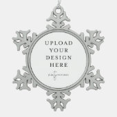 Custom Upload Your Photo スノーフレークピューターオーナメント (正面)