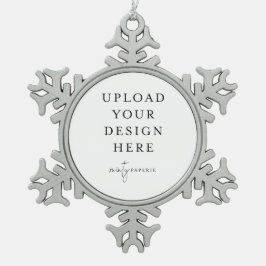 Custom Upload Your Photo スノーフレークピューターオーナメント