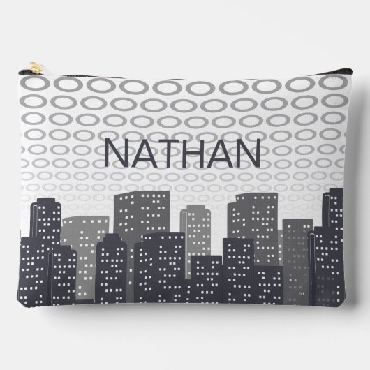 Custom Urban Cityscape Shades of Grey Personalised アクセサリーポーチ (正面)