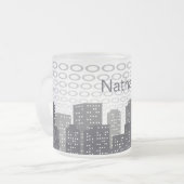 Custom Urban Cityscape Shades of Grey Personalised フロストグラスマグカップ (正面左)