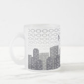 Custom Urban Cityscape Shades of Grey Personalised フロストグラスマグカップ (左)