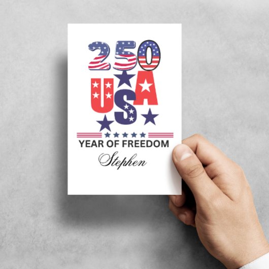 Custom usa 250th anniversary patriotic 4th of July ポストカード
