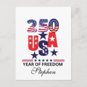 Custom usa 250th anniversary patriotic 4th of July ポストカード (正面)