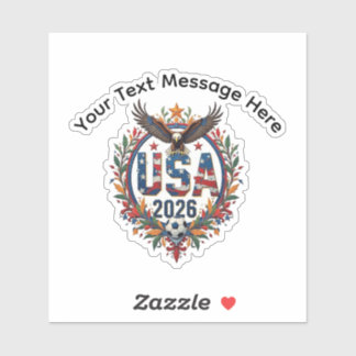 Custom USA National Soccer Bald Eagle Logo シール